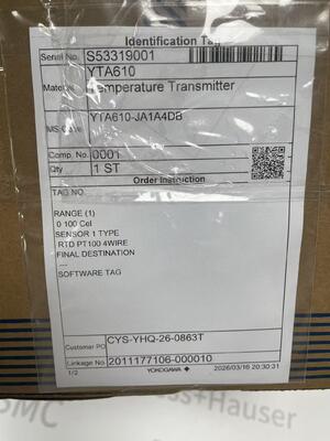 YOKOGAWA YTA610-JA1A4DB温度トランスミッター