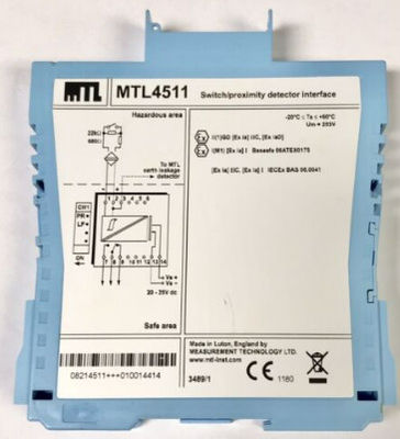 MTL4511 MTL 機器スイッチ/近接感知器 1チャネルインターフェース,線誤差検出