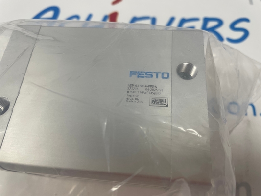 Festo コンパクトシリンダ ADN-63-50-A-PPS-A、幅14mm、貫通穴取り付け