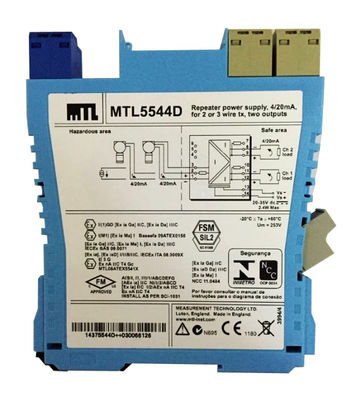 MTL5544D リピエーター電源 MTL 機器 4/20ma 2 つまたは3 つの電線トランスミッター 2 つの出力