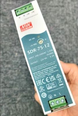 MW 平均井 SDR-75-12 12V 6.3A 75W シングル出力産業用DIN鉄道電源